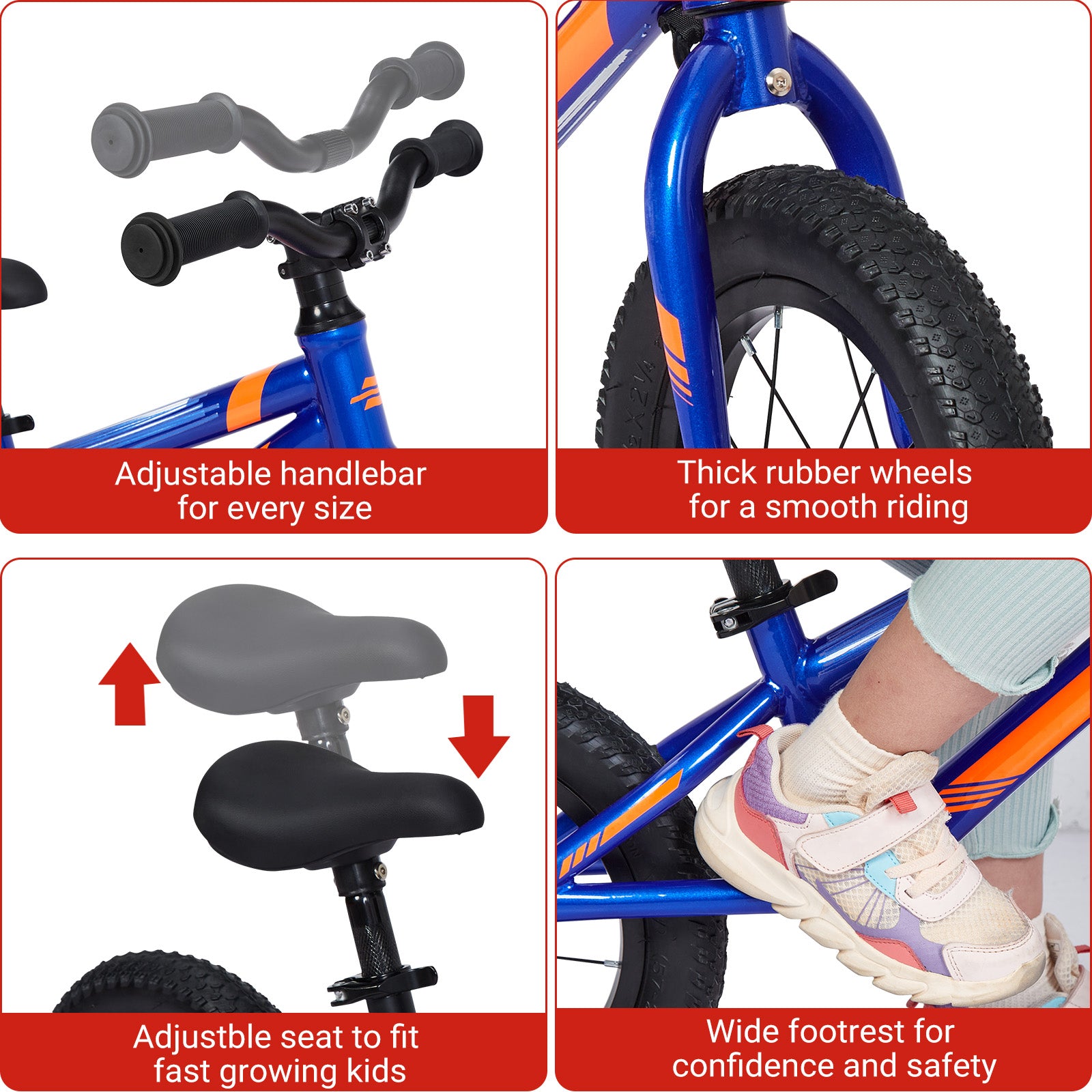 Garvee Balance Bike Lightweight Toddler Bike for 2-6 Year Old Boys and Girls - No Pedal, Adjustable Handlebar and Seat, Aluminium, EVA Tires - Blue