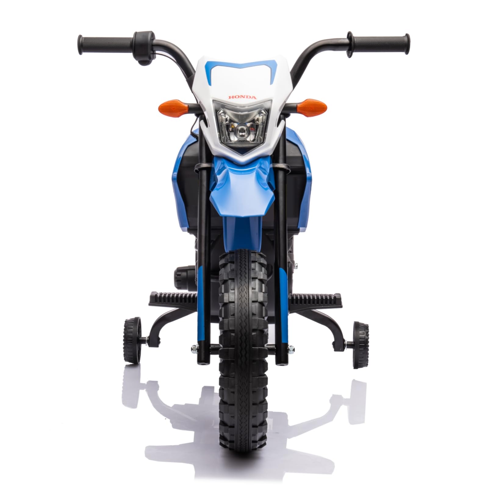 Garvee Ride - P Series: Kids Electric Ride on Motorcycle, Licensed Honda Battery Powered Motorbike Toy, with Training Wheels, Rechargeable Battery, Headlight, Engine Sounds, for Children Girls Boys - Blue