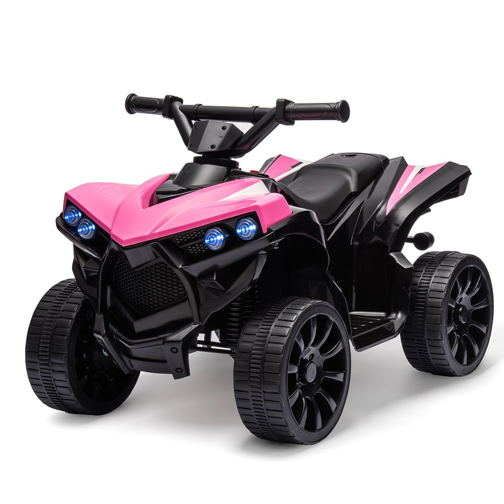Garvee Ride - P Series: 6V Quad ATV for Kids Toddler 3+ years, Max 55lb Capacity ,With LED, Music, Foot Pedal, Wear-Resistant Wheels, 1.9 MPH - Pink