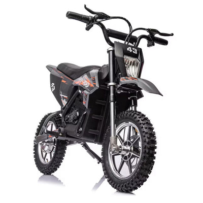 Garvee Ride - T Series: 36V Kids Electric Dirt Bike, 350W/15.5MPH Brushless Motor, LED, Comfortable Leather Seat, 175lbs Max Load Capacity- Black