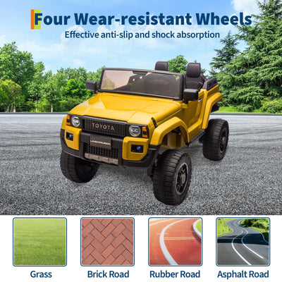 Garvee Ride P Series 24V Kids Electric Ride-On Car w/Parent Remote Control, 4WD/2WD Switch, Bluetooth Music, LED Lights & Shovel – 2-Seater Off-Road Toy for Over 3 Years, ASTM/CPSIA Certified