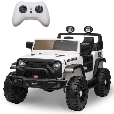 Garvee Ride - P Series: 24V Ride On Car 2 Seater For Kids Age 3+ , XL Electric Vehicles for Big Kids with 20" Wide Seat, 3 Speed, 2x200W Powerful Motor, Suspension, Bluetooth, Music,Power Wheels with Parent Control for Kids to Drive - White