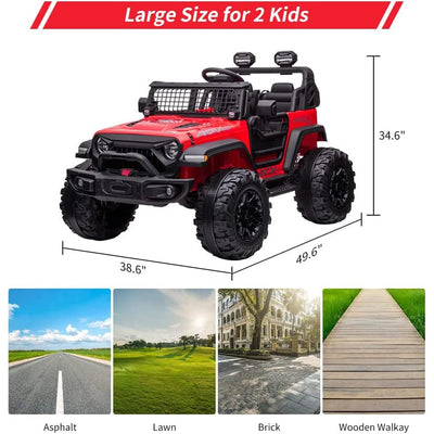 Garvee Ride - P Series: 24V Kids Ride-on Truck with Parental Remote Control, Battery Powered Ride on Car for Boys Girls 3-6 Yrs, Red