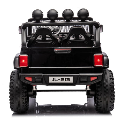Garvee Ride - P Series: 24V 7AH Kids Ride on Truck Car 2 Seater Electric Vehicles for Toddles 2WD/4WD Switchable Battery Powered Cars with Remote Control, 4-Wheeler Suspension, LED Lights, MP3, Back Storage - Black