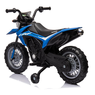 Garvee Ride - P Series: Kids Electric Ride on Motorcycle, Licensed Honda Battery Powered Motorbike Toy, with Training Wheels, Rechargeable Battery, Headlight, Engine Sounds, for Children Girls Boys - Blue