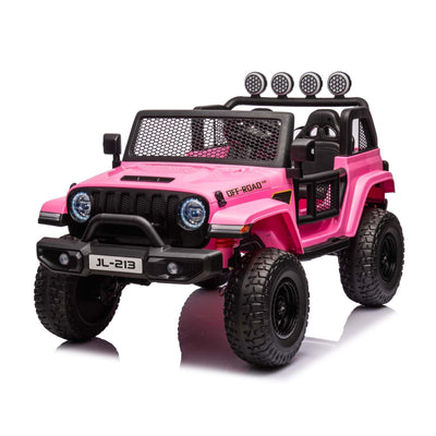 Garvee Ride - P Series: 24V 7AH Kids Ride on Truck Car 2 Seater Electric Vehicles for Toddles 2WD/4WD Switchable Battery Powered Cars with Remote Control, 4-Wheeler Suspension, LED Lights, MP3, Back Storage - Pink