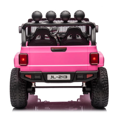 Garvee Ride - P Series: 24V 7AH Kids Ride on Truck Car 2 Seater Electric Vehicles for Toddles 2WD/4WD Switchable Battery Powered Cars with Remote Control, 4-Wheeler Suspension, LED Lights, MP3, Back Storage - Pink