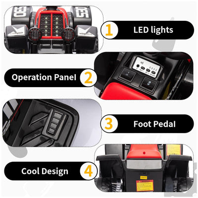 Garvee Ride - P Series: 6V Kids Ride On Electric ATV, Ride Car with LED Headlights, Ride-On Toy for Toddlers 1-3 Boys & Girls with Music, Forward & Reverse - Black