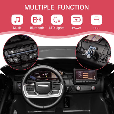 Garvee Ride - P Series: 24V 2-Seater Land Rover Ride-On Car For age 3+, With MP3, 3 Speeds, Remote Control, LED, 4-Wheel Suspension - Black