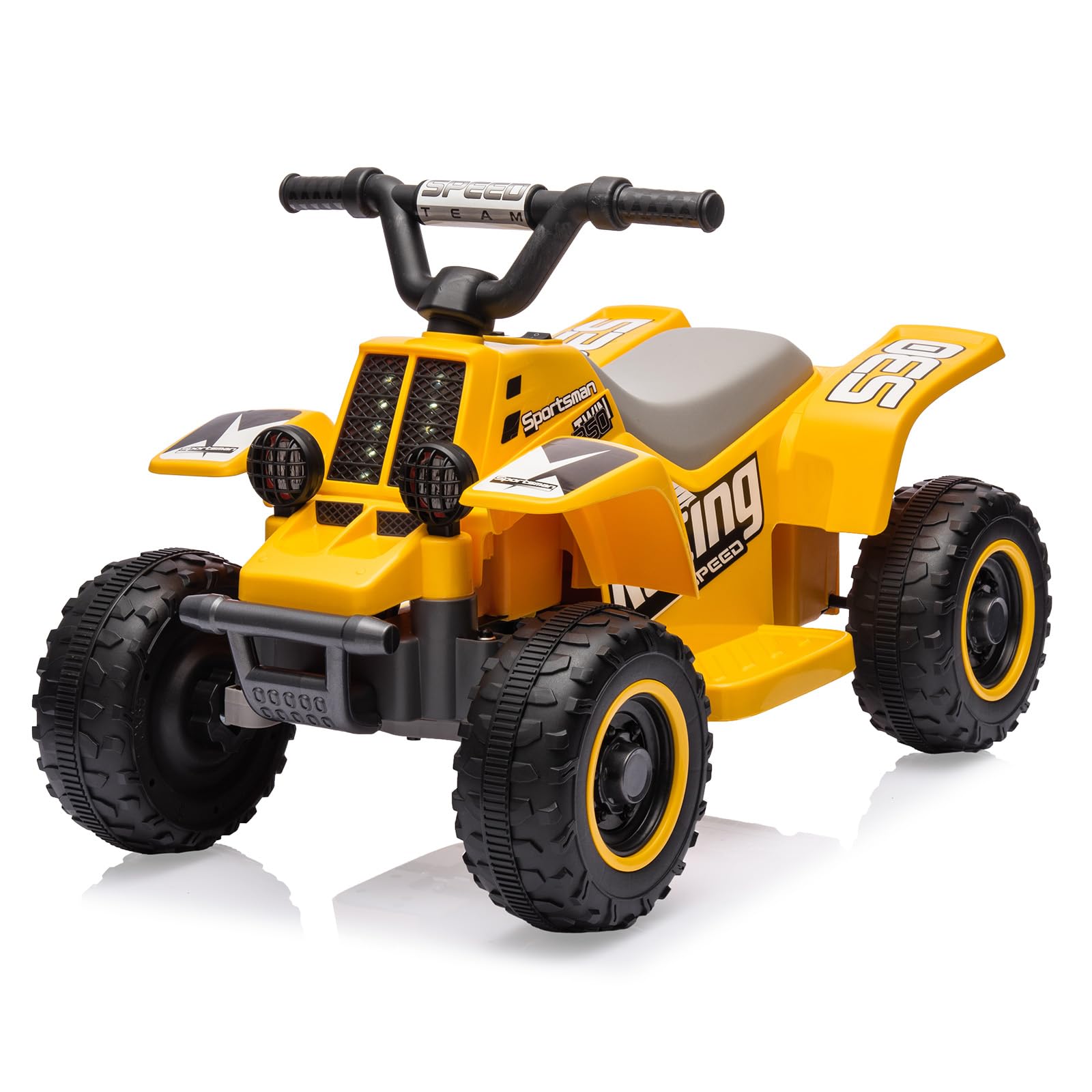 Garvee Ride - P Series: 6V Kids Ride On Electric ATV, Ride Car with LED Headlights, Ride-On Toy for Toddlers 1-3 Boys & Girls with Music, Forward & Reverse - Yellow