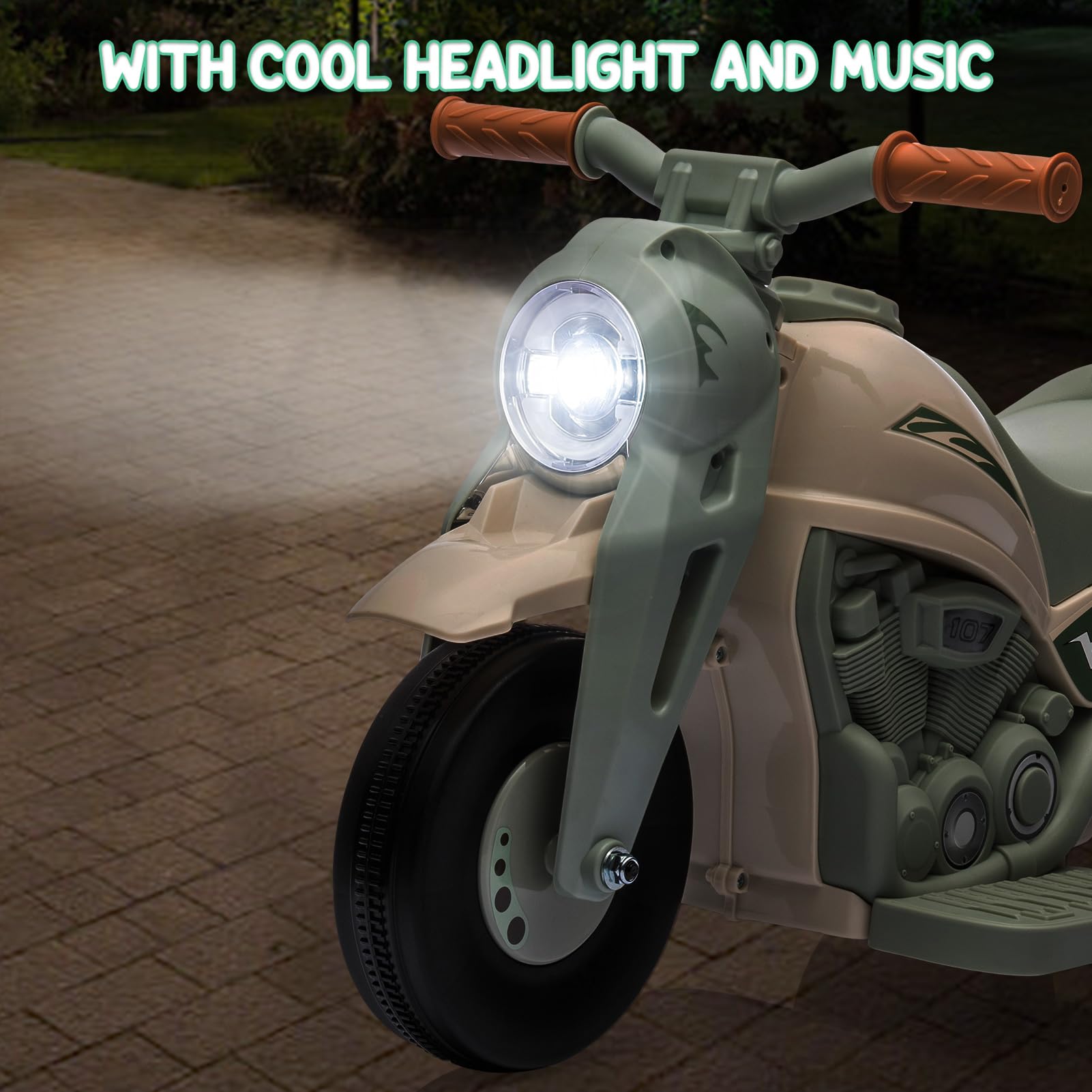 Garvee Ride - P Series: 6V Battery-Powered Electric Motorcycle with 1.9 Mph Speed, Led Headlights, Music, Pedal, Forward/Reverse, 3 Wheels | Motorbike Toy Gift for Toddlers 3 and Up - B