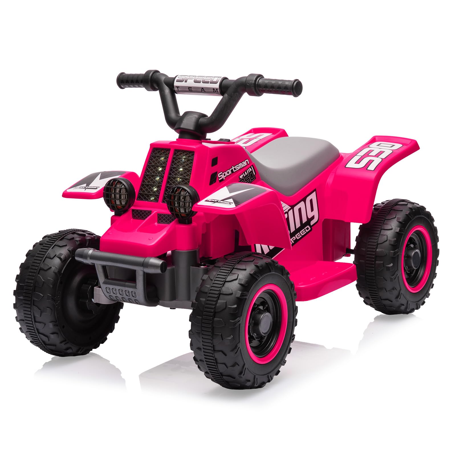Garvee Ride - P Series: 6V Kids Ride On Electric ATV, Ride Car with LED Headlights, Ride-On Toy for Toddlers 1-3 Boys & Girls with Music, Forward & Reverse - Rose