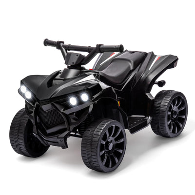 Garvee Ride - P Series: 6V Quad ATV for Kids Toddler 3+ years, Max 55lb Capacity ，With LED, Music, Foot Pedal, Wear-Resistant Wheels, 1.9 MPH - Black