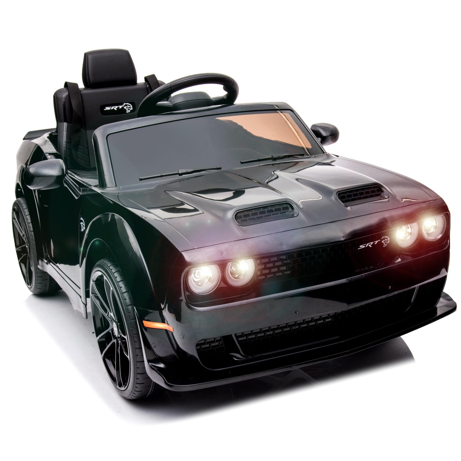 Garvee Ride - P Series: 12V Electric Vehicles Battery Powered with Remote Control, LED Lights, Bluetooth, MP3 for Boys Girls - Black