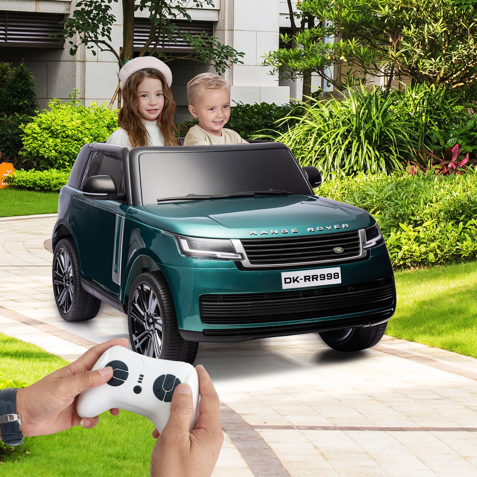 Garvee Ride - P Series: 24V 2-Seater Land Rover Ride-On Car For age 3+, With MP3, 3 Speeds, Remote Control, LED, 4-Wheel Suspension - Green