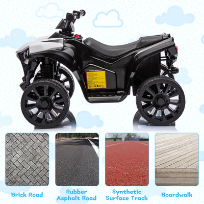 Garvee Ride - P Series: 6V Quad ATV for Kids Toddler 3+ years, Max 55lb Capacity, With LED, Music, Foot Pedal, Wear-Resistant Wheels, 1.9 MPH - White