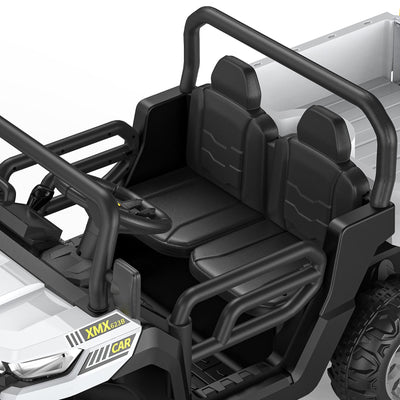 Garvee Ride - P Series: 2-Seater Ride on Car,6X6 24V Kids Ride On Dump Truck with Remote Control Electric Utility Vehicles UTV Battery Powered 6 Wheeler, for 3 years and up - White