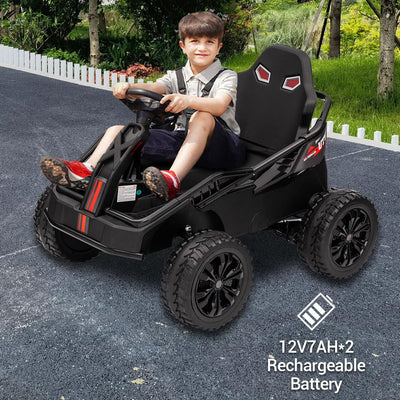 Garvee Ride - P Series: 24V Kids Electric Car with Parent Control, 200W 4x4 Ride On Toy for Big Kids, 4 Shock Absorbers, Metal Frame, 4 Wheeler ATV for Boys Girls Ages 3+, Black