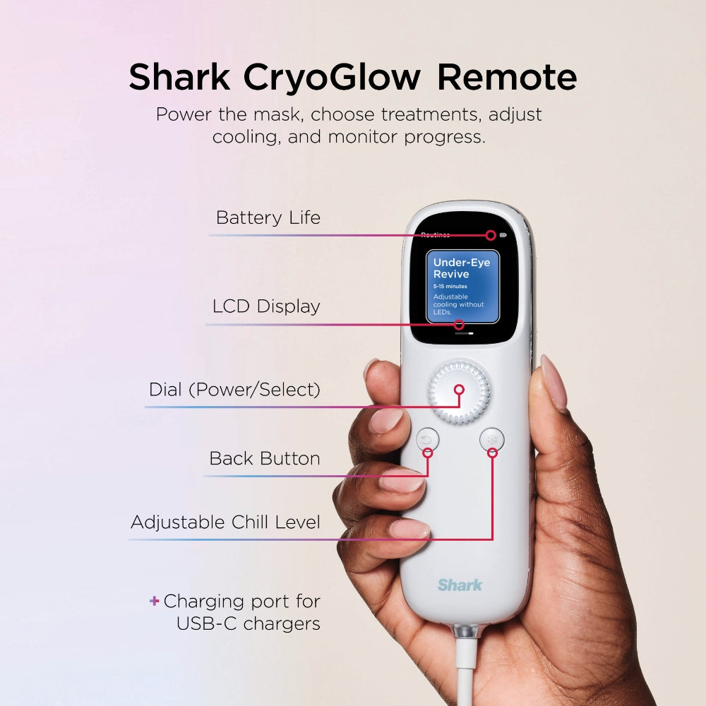 Shark Beauty CryoGlow Under-Eye Cooling & LED Anti-Ageing & Blemish Repair Mask Blue Frost