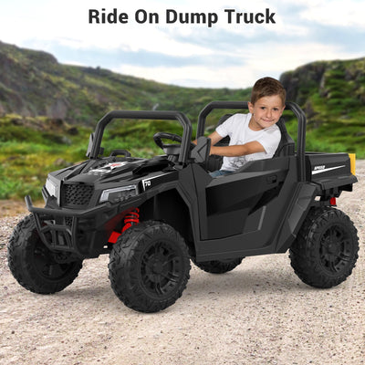 Garvee Ride - P Series: 24V Ride On Dump Truck for Big Kids, 4x4 Electric Car with Remote Control, Shovel, Bluetooth & Music, 24v Ride On Toys, Truck Car, Kids Electric Ride