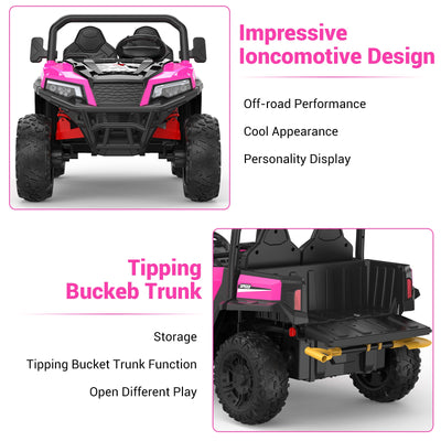 Garvee Ride - P Series: 24V Ride On Dump Truck for Big Kids, 4x4 Electric Car with Remote Control, Shovel, Bluetooth & Music, 24v Ride On Toys, Truck Car, Kids Electric Ride