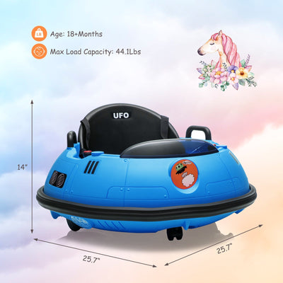 Garvee Ride B Series 12V Electric Ride on Bumper Car for Toddlers, Kids Bumper Car with Remote Control, LED Lights & 360 Degree Spin, Indoor and Outdoor for 18+ Months Kids - Blue