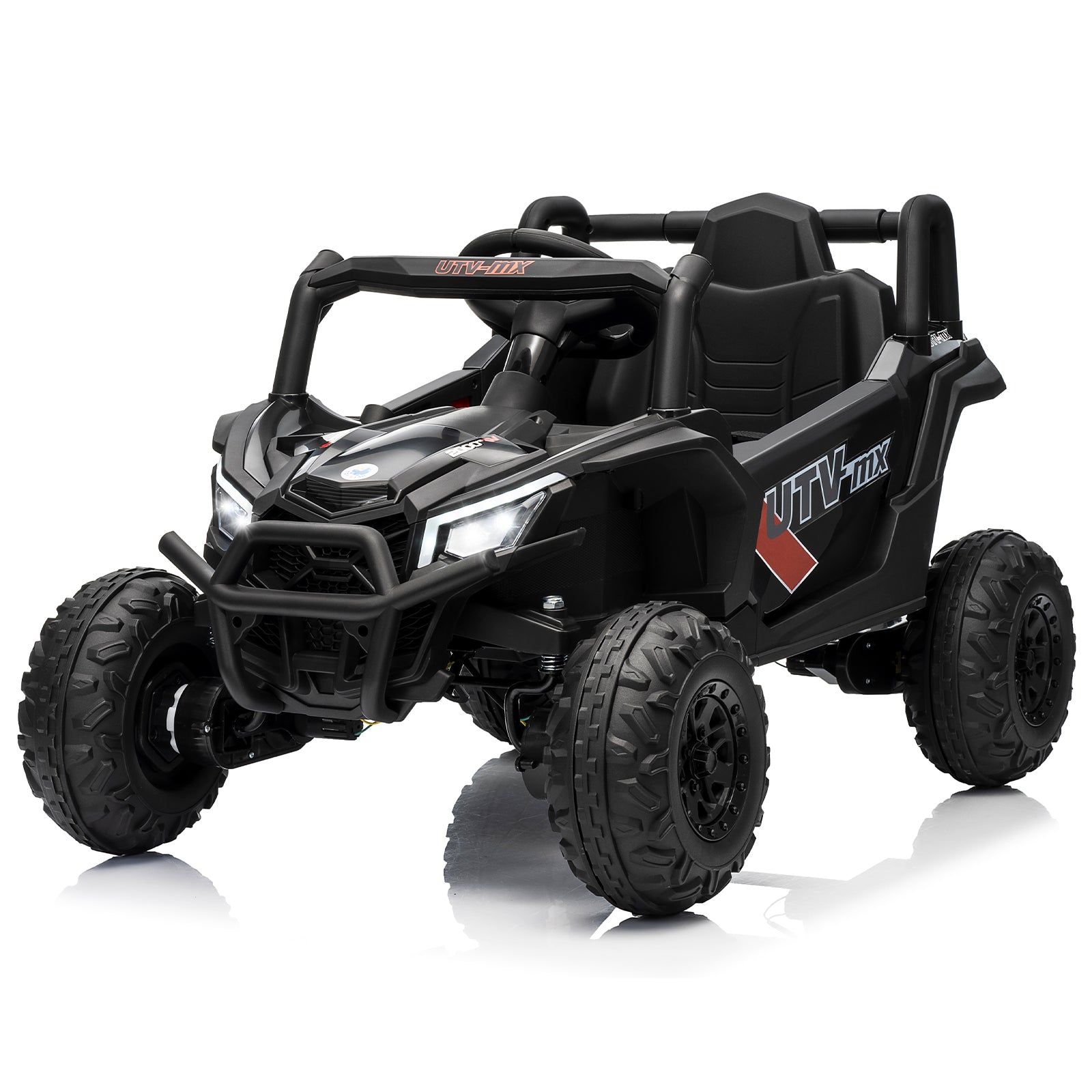 Garvee Ride - P Series: 12V UTV Buggy Electric Ride-on Car for Kids with 4WD/2WD Switch, LED Lights, EVA Tires, Parental Remote Control, Off-Road Fun