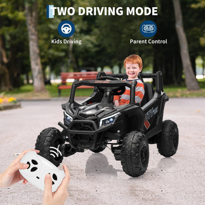 Garvee Ride - P Series: 12V UTV Buggy Electric Ride-on Car for Kids with 4WD/2WD Switch, LED Lights, EVA Tires, Parental Remote Control, Off-Road Fun