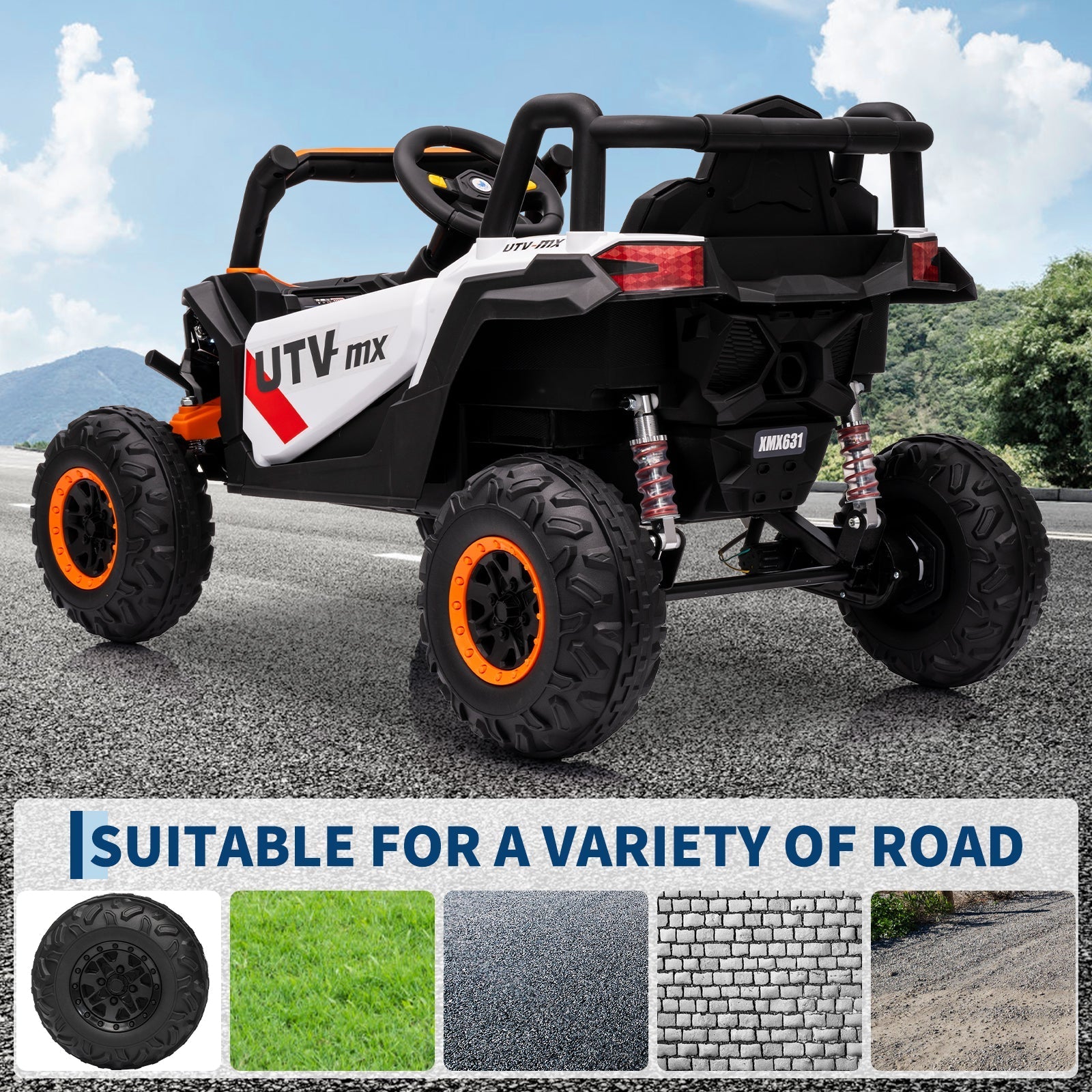 Garvee Ride - P Series: 12V UTV Buggy Electric Ride-on Car for Kids, 4WD/2WD, LED Lights, EVA Tires, Shock Absorbers, Remote Control, Outdoor Adventure