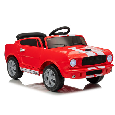 Garvee Ride - P Series: 12V Ride On Licensed Shelby GT350 Electric Car with Remote Control, Safety Belt, 2 Speeds, LED Lights, Music, Red for Toddlers 3+