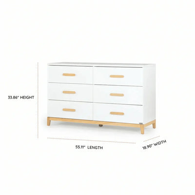 dadada LaLa Big 6-drawer Dresser - White/Natural